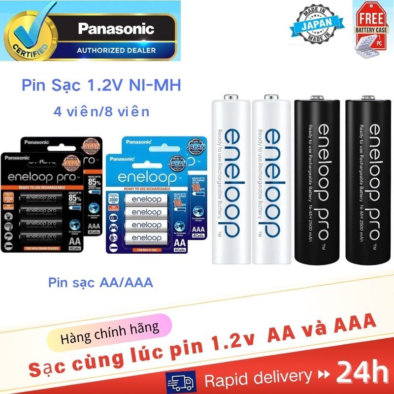 【Vi 4 Viên】 Hàng Chính Hãng 1.2V NiMH Pin sạc Panasonic eneloop Pro AA ...