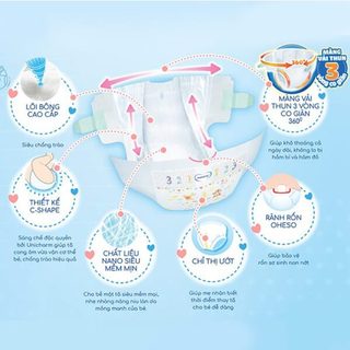[Combo 2 gói/4 gói] Tã Moony Nhật Bản Chính Hãng Siêu Mềm Mại Thấm Hút Vượt Trội Chống Tràn Cho Bé