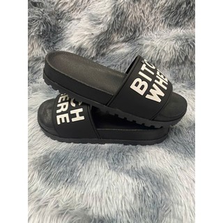 Dép Nam Quai Ngang Chữ Trắng - Dép nam boy phố tăng chiều Cao 3cm. Đế răng cưa chống trơn trượt