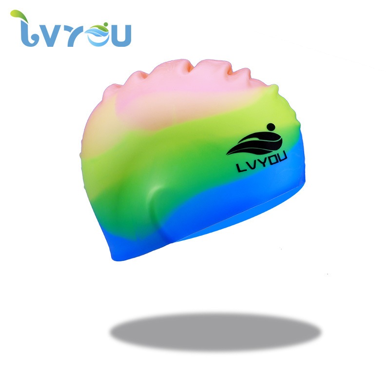 Mũ bơi có bịt tai LVYOU, mũ bơi SWIMMING CAP có bịt tai cỡ đại bằng silicone, mũ bơi LVYOU trẻ em bền đẹp