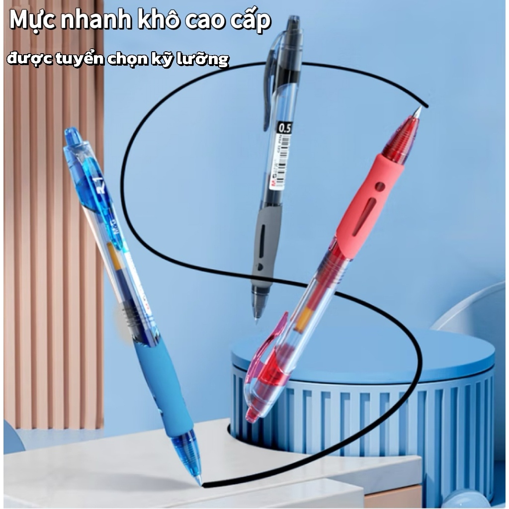 [Chính Hãng] Bút Gel Bấm M&G GP1008 0.5mm – Mực Đen/Xanh/Đỏ, Viết Trơn – Mua Sỉ Giá Rẻ Nhất Shopee