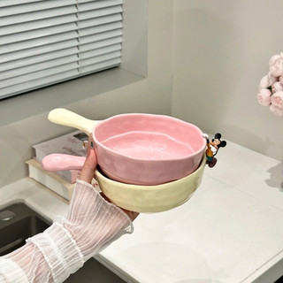Bát dẹt có tay cầm bằng sứ màu pastel siêu  xinh 🌸🌸🌸
