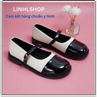 [Deal mở bán]Giày búp bê lolita phong cách Hàn Quốc, giày Oxford mũi vuông M08