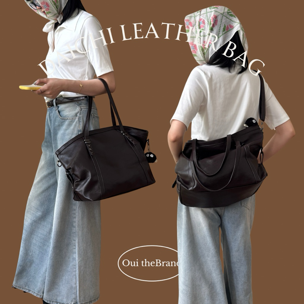 [ Tặng 𝗦𝘂𝘀𝘂𝘄𝗮𝘁𝗮𝗿𝗶 ] 𝗗𝗮𝗶𝗰𝗵𝗶 だいち 𝗧𝗼𝘁𝗲 𝗕𝗮𝗴 - Túi Tote Da Cỡ Lớn DAICHI ( Ouithebrand ) | BigBuy360 - bigbuy360.vn