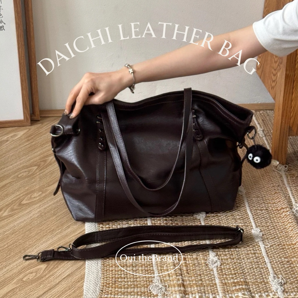 [ Tặng 𝗦𝘂𝘀𝘂𝘄𝗮𝘁𝗮𝗿𝗶 ] 𝗗𝗮𝗶𝗰𝗵𝗶 だいち 𝗧𝗼𝘁𝗲 𝗕𝗮𝗴 - Túi Tote Da Cỡ Lớn DAICHI ( Ouithebrand ) | BigBuy360 - bigbuy360.vn
