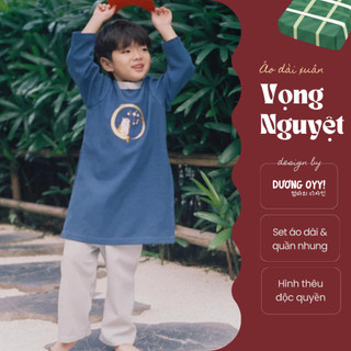 VỌNG NGUYỆT - Set áo dài nhung bé trai kèm quần | Dương Oyy 011222009