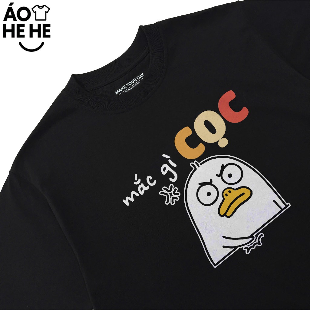 Áo Thun In Chữ Hài Hước Mắc Gì Cọc Câu Nói Text Hài Trendy Meme Nam Nữ Form Rộng Cotton 250gsm