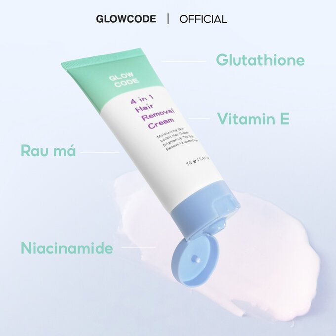 Kem tẩy lông GlowCode 4IN1 với giúp lông mọc thưa, dưỡng ẩm và làm sáng ...