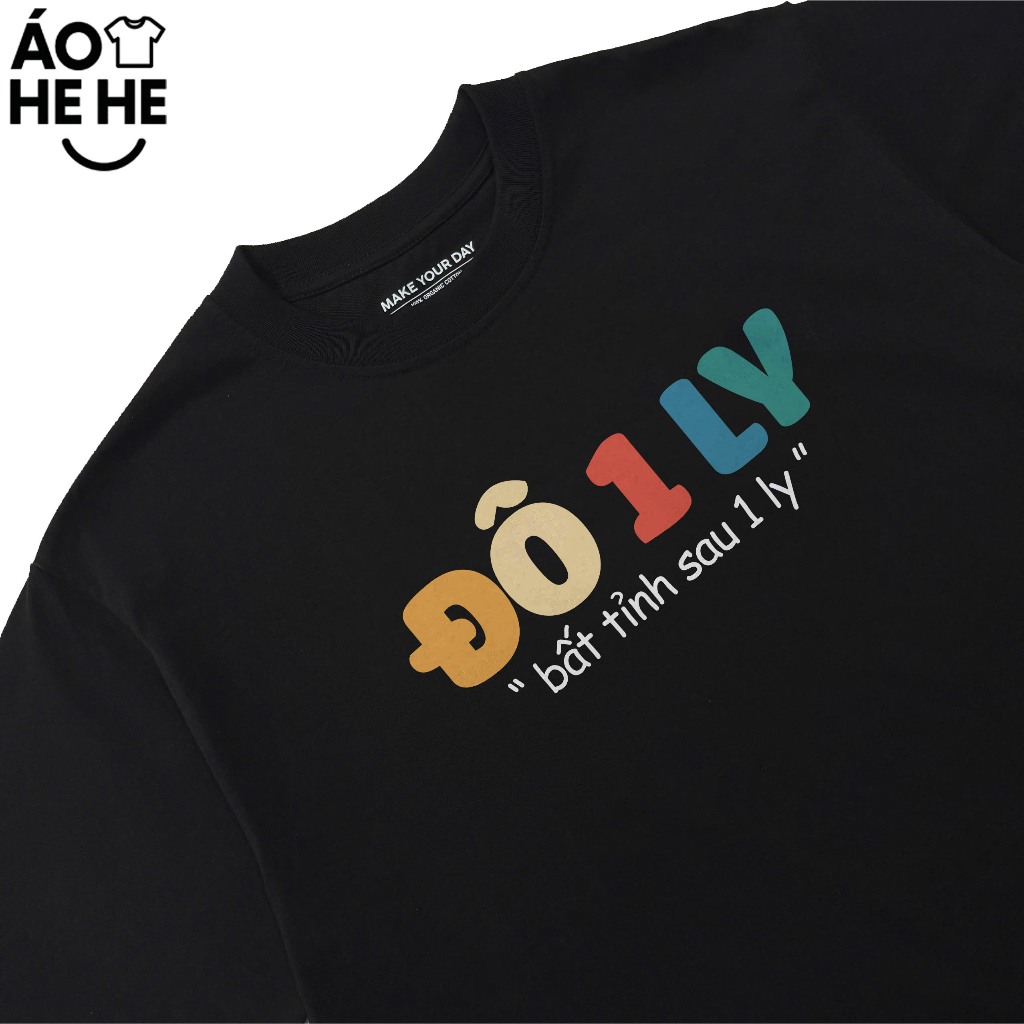Áo Thun In Chữ Ăn Nhậu Một Ly Bất Tỉnh Sau Một Ly Câu Nói Text Hài Hước Dân Nhậu Meme Form Rộng Cotton 250gsm