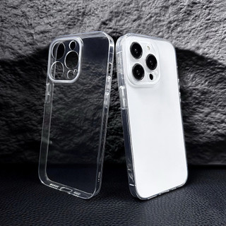 Ốp Ultrathin siêu mỏng trong suốt dẻo mềm phím bạc có gờ bảo vệ camera dành cho iphone 17/16/15/14/13/12/pro/promax/plus