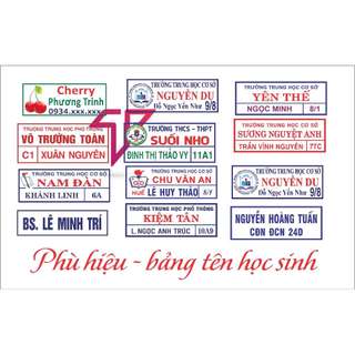 [Giao-1H]-Bảng tên cho bé, bảng tên, phù hiệu học sinh, cấp 1, cấp 2, cấp 3, THCS, THPT, mầm non, mẫu giáo, theo chuẩn
