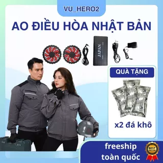 [BÁN CHẠY] Bộ Áo Điều Hòa Nhật Bản, Quạt Làm Mát PIN 98.000mAh, Thời Lượng 12-18H Không Chổi Than