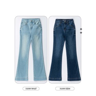 Quần jean nữ ống loe gấu nhăn YODY co giãn nhẹ siêu tôn dáng QJN7067