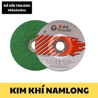 (Hộp 25 viên) Đá mài sắt, inox 100x6x16mm TAILONG màu xanh