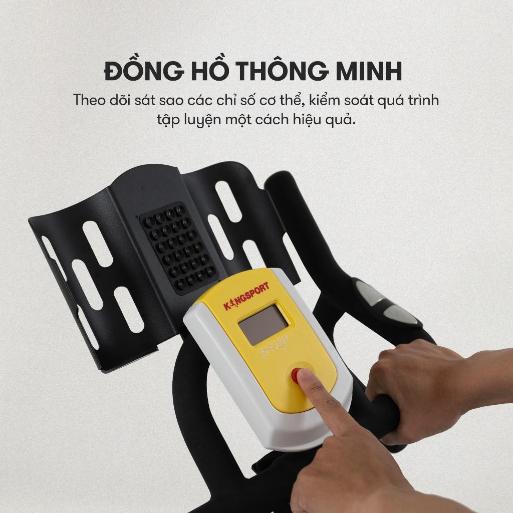 Xe đạp tập KINGSPORT BK-5804 kháng lực từ tính, tích hợp đồng hồ đo lường chỉ số