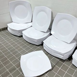 COMBO 10 Dĩa Phíp Vuông Nhựa Phíp Melamine Trường Thành 4 Size Màu Trắng, Nâu, Đen, Xanh Lá