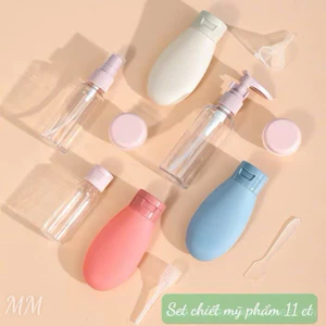 Bộ triết mỹ phẩm 10 chi tiết đựng đi du lịch tiện lợi