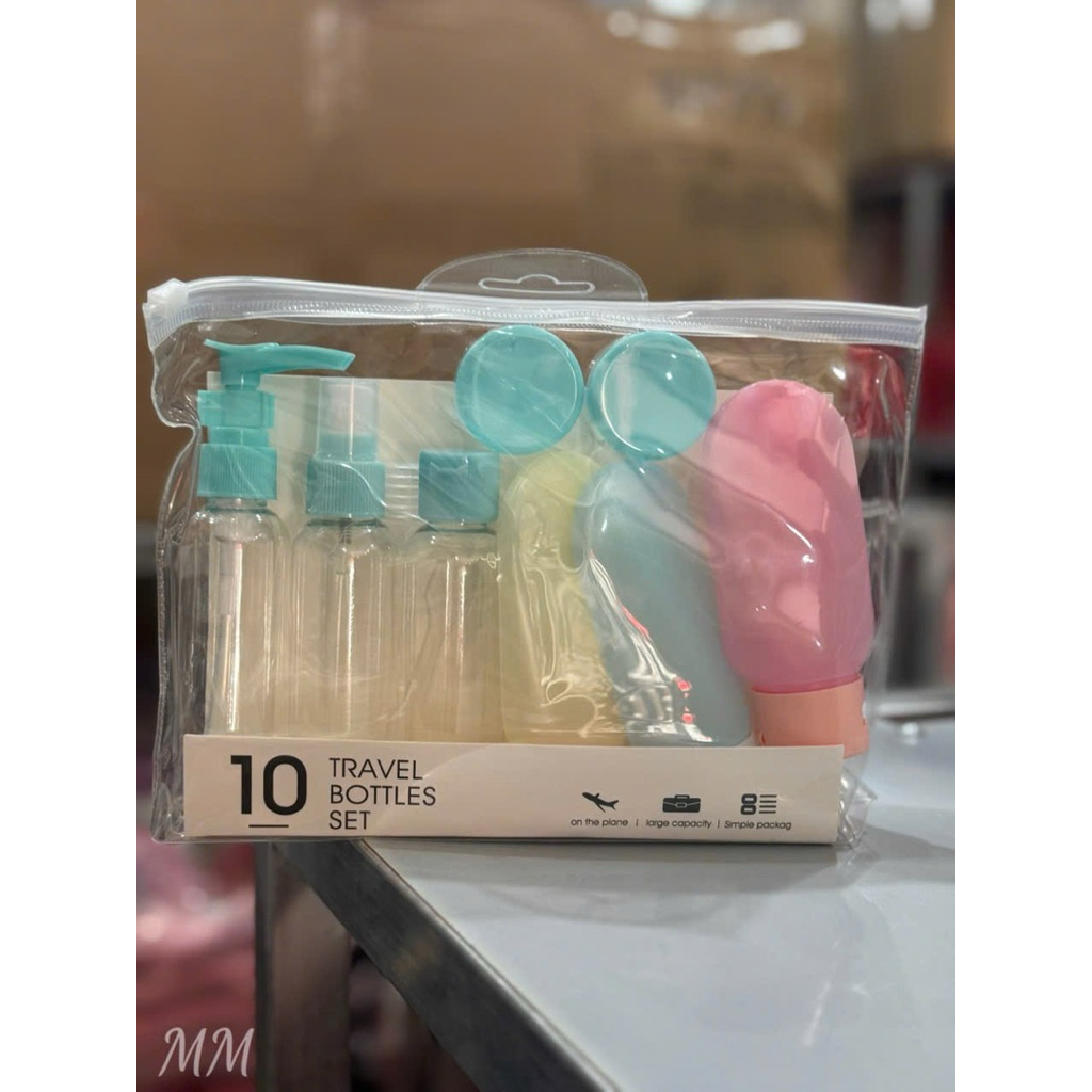 Bộ triết mỹ phẩm 10 chi tiết đựng đi du lịch tiện lợi