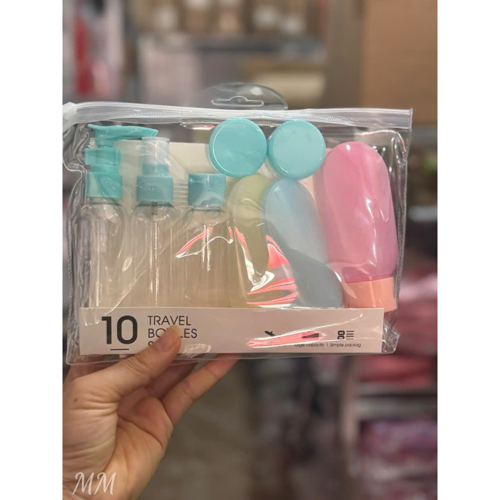 Bộ triết mỹ phẩm 10 chi tiết đựng đi du lịch tiện lợi