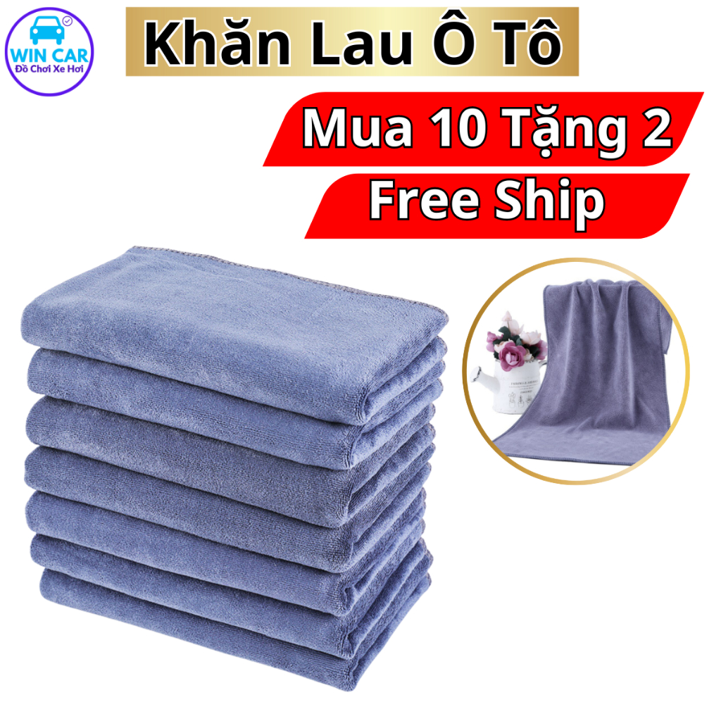 Combo 10 Khăn Lau Ô Tô Microfiber Lau Xe - Hình Ảnh Thực Tế