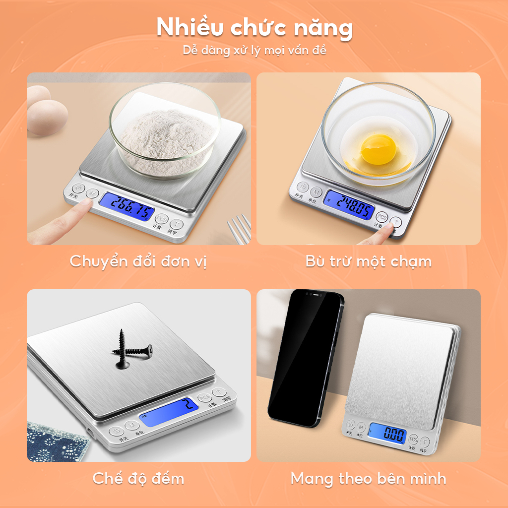 [🔥wonzom]Cân pha cà phê tiểu ly điện tử mini Cân điện tử nhà bếp mini Cân cà phê nhỏ giọt 0.1g - 5kg
