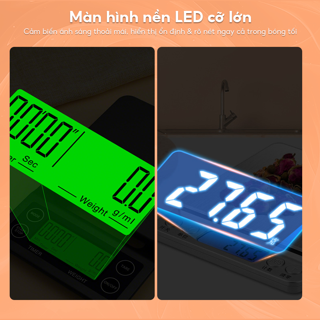 [🔥wonzom]Cân pha cà phê tiểu ly điện tử mini Cân điện tử nhà bếp mini Cân cà phê nhỏ giọt 0.1g - 5kg
