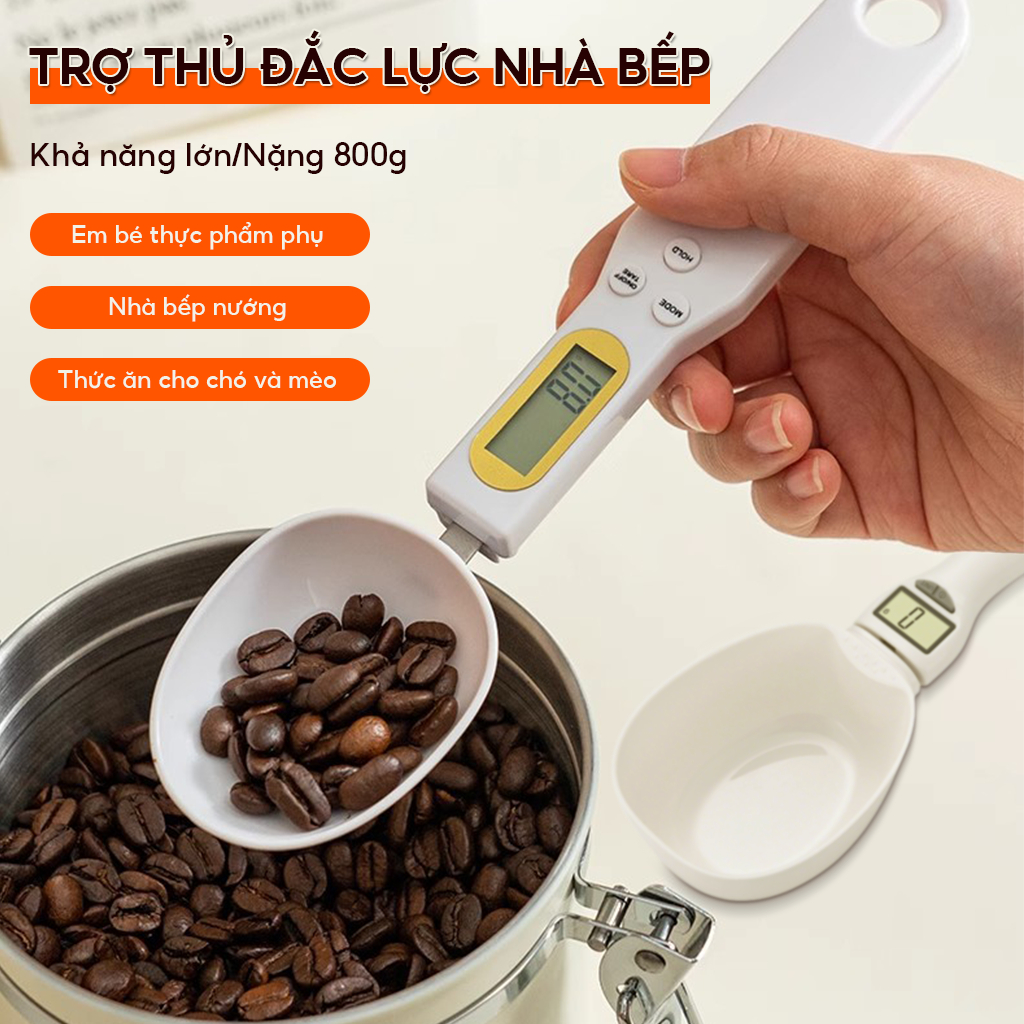 Cân tiểu ly dạng thìa đong Subada định lượng gia vị nguyên liệu làm bánh và đồ ăn dặm cho bé 500g/0,1g màn hình