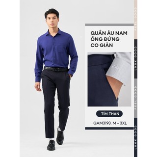 Quần âu nam ống đứng YODY vải nano cao cấp giữa co giãn thoải mái QAM3190