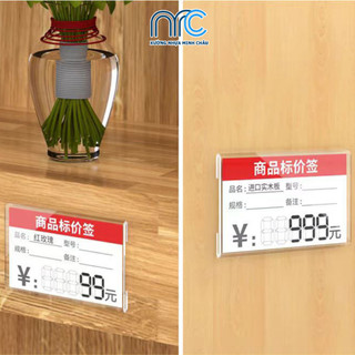 (Combo 2) THẺ KẸP NHÃN GIÁ mica trong suốt, Thẻ kẹp dán kệ tiện dụng, Kẹp giá ghi giá, thông tin sản phẩm