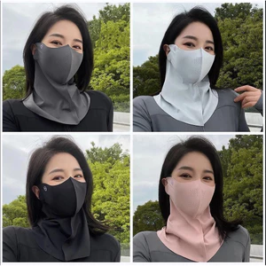 Chống Nắng Ice Silk UPF50 + Khăn Cổ Chống Tia UV Thời Trang Thoáng Khí Chống Bụi Che Nắng Mặt Đi Xe Đạp