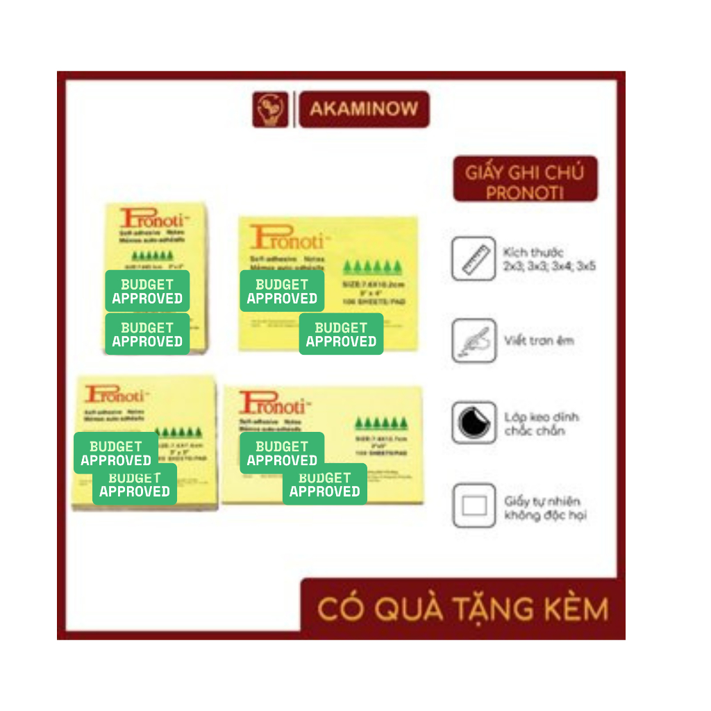 Giấy ghi chú Pronoti - giấy note vàng Pronoti 2x3 3x3 3x4 3x5 | Shopee ...
