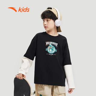 ANTA KIDS Áo Thun Thể Thao Dài Tay Bé trai Youth Fun Big Kids 7-14 Years Knitted Long Sleeve Shirt 3524C8401