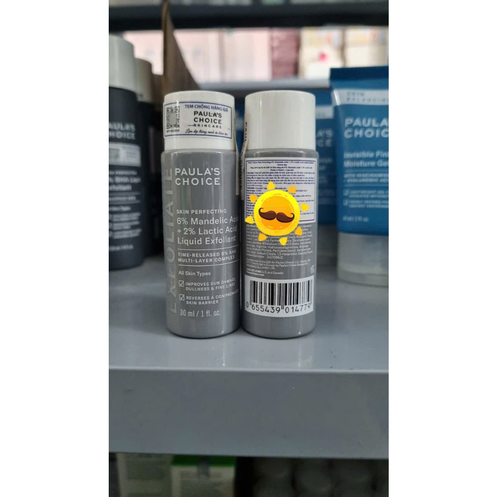 [HÀNG CTY] Dung dịch Paula's Choice Skin Perfecting 6% Mandelic Acid+2% Lactic Acid Liquid Exfoliant 30ml/88ml