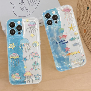 Ốp Lưng iPhone Đại Dương Viền Thẳng Chống Sốc, Trong Suốt Bảo Vệ Camera - iP 7/8/X/XS/11/12/13/14/15/16/17/Plus/Pro/Max