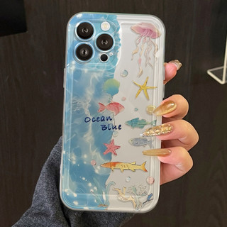 Ốp Lưng iPhone Đại Dương Viền Thẳng Chống Sốc, Trong Suốt Bảo Vệ Camera - iP 7/8/X/XS/11/12/13/14/15/16/17/Plus/Pro/Max