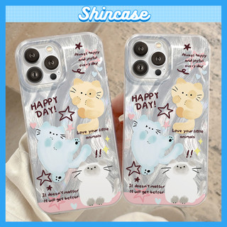 Ốp Lưng iPhone Silicon Happy Cat Ánh Bạc, Chống Sốc, Bảo Vệ Camera - iP X/XS/XR/11/12/13/14/15/16/17/Plus/Air/Pro/Max