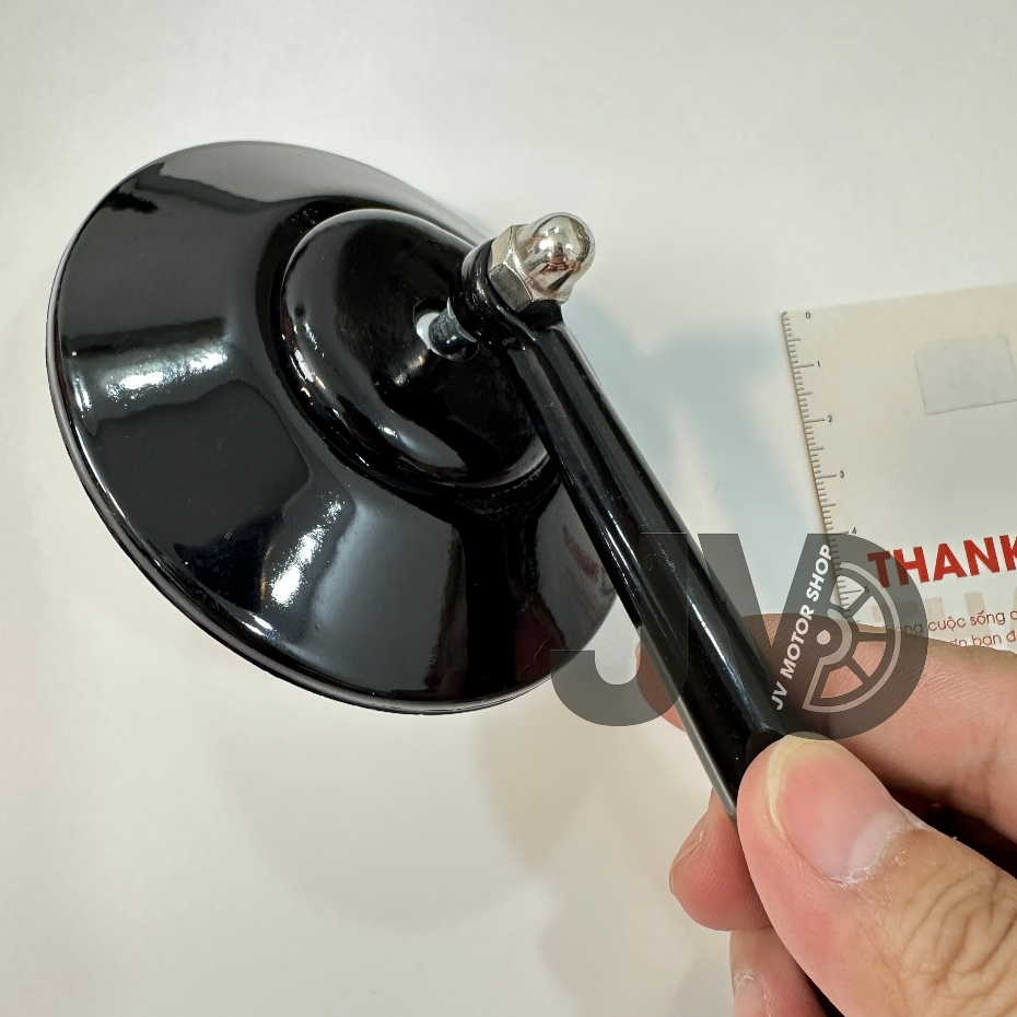 Kính chiếu hậu kiểu tròn, Ren 10li thuận gắn mọi dòng xe - phủ lớp sơn đen mạ tĩnh điện, không rung