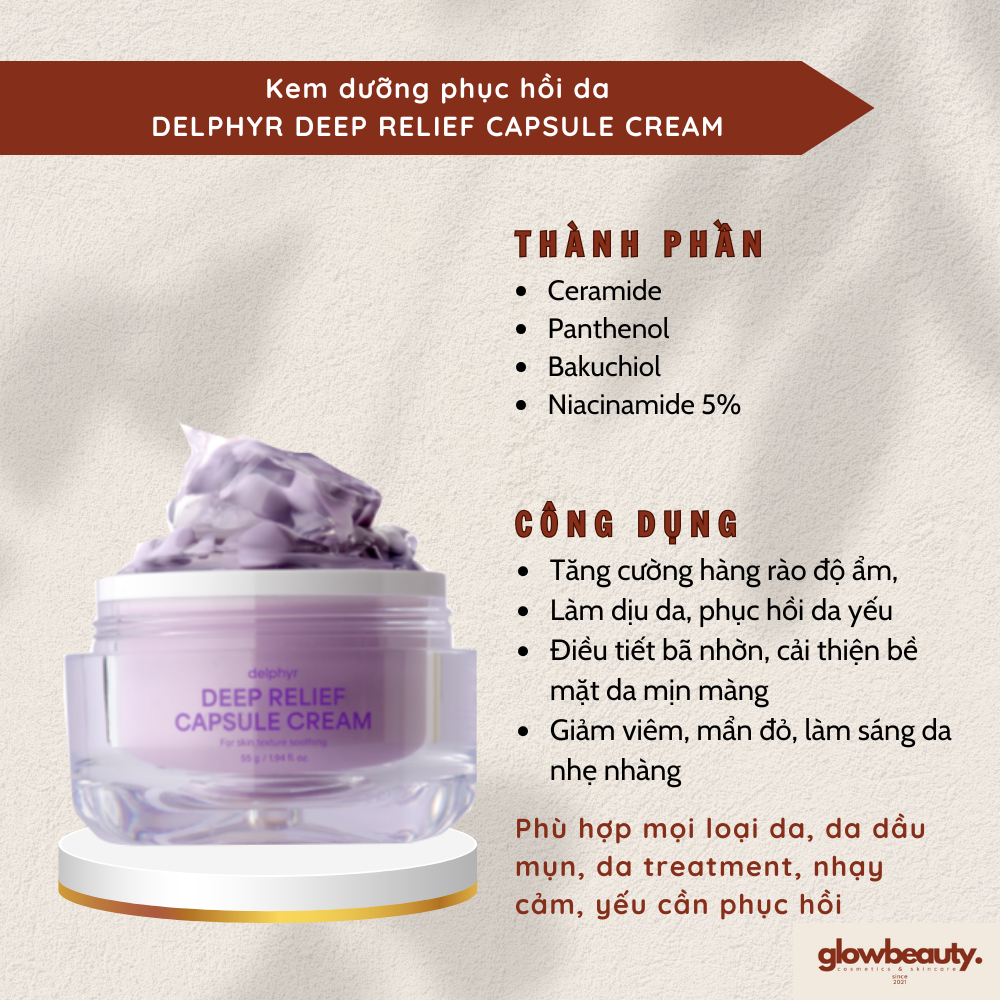 Kem dưỡng phục hồi da 58g Delphyr Deep Relief Capsule Cream | Shopee ...