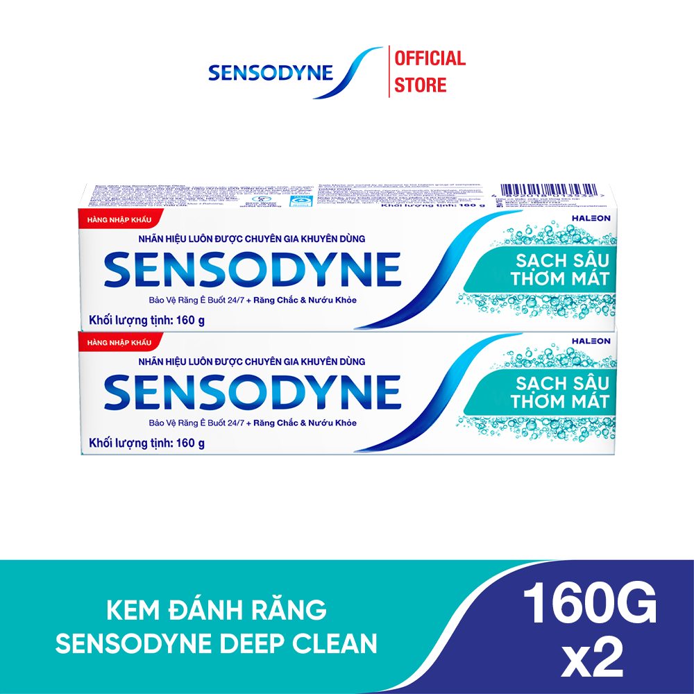 Bộ 2 Kem đánh răng SENSODYNE Deep Clean 160g giúp giảm ê buốt hiệu quả ...