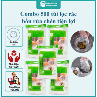 Combo 500 túi lọc rác bồn rửa chén - túi lưới đựng rác chậu rửa bát tiện lợi, sạch sẽ