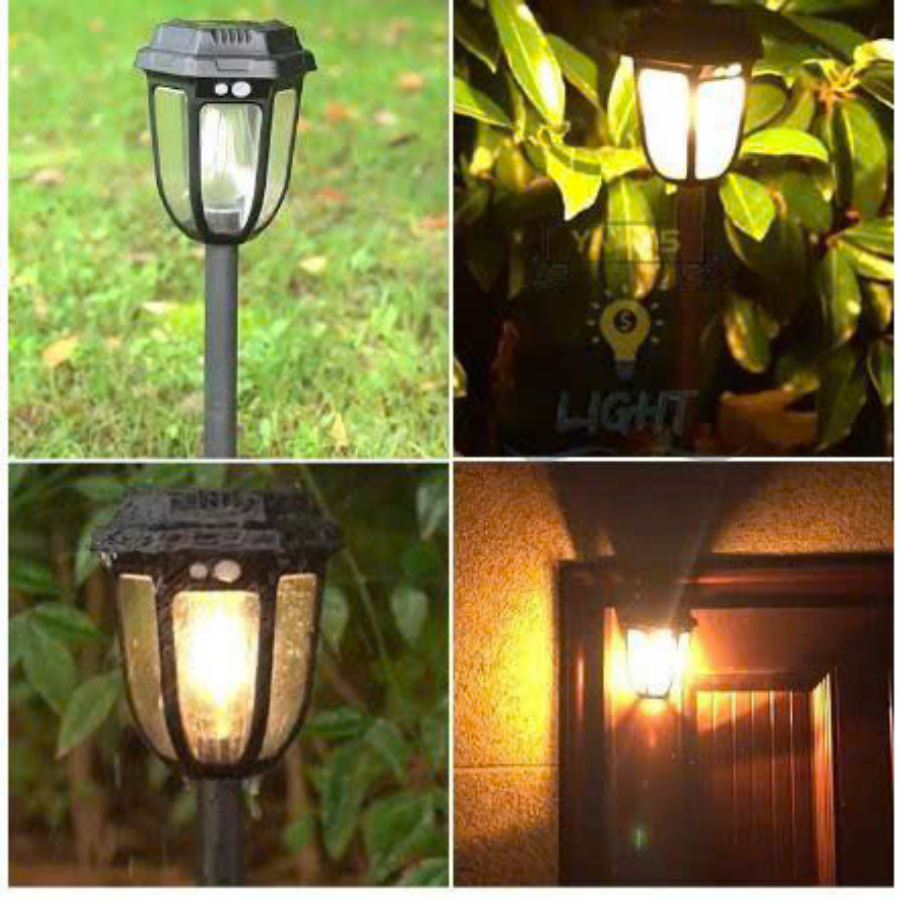 Đèn Cắm Vườn Năng Lượng Mặt Trời 2 Tính Năng Thông Minh Cảm Biến Chuyển Động Người Chống Nước IP65