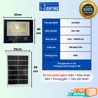 Đèn Pha Năng Lượng Mặt Trời TUVACO Siêu Sáng 100W, 200W, 300W, 500W, Vỏ Nhôm Chống Nước BH 2 Năm (CÓ QUÀ TẶNG)