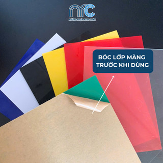 Combo 2 Tấm mica trong suốt làm đồ Decor, Tấm mica đủ kích thước A3, A4, A5, Tấm mica nhiều màu
