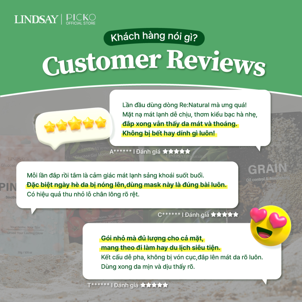 [QUÀ TẶNG KHÔNG BÁN] Mặt nạ dẻo dùng 1 lần kèm muỗng Lindsay Re:natural Modeling Mask