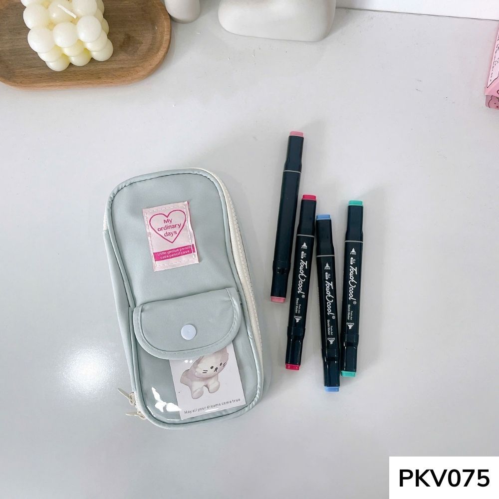 Túi đựng bút , bóp viết dung tích lớn Ulzzang cho học sinh để vừa máy tính cầm tay PKV075 gagastore