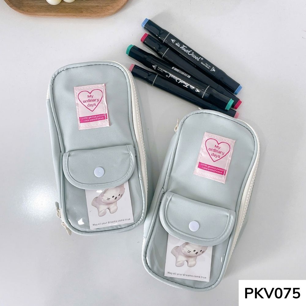 Túi đựng bút , bóp viết dung tích lớn Ulzzang cho học sinh để vừa máy tính cầm tay PKV075 gagastore