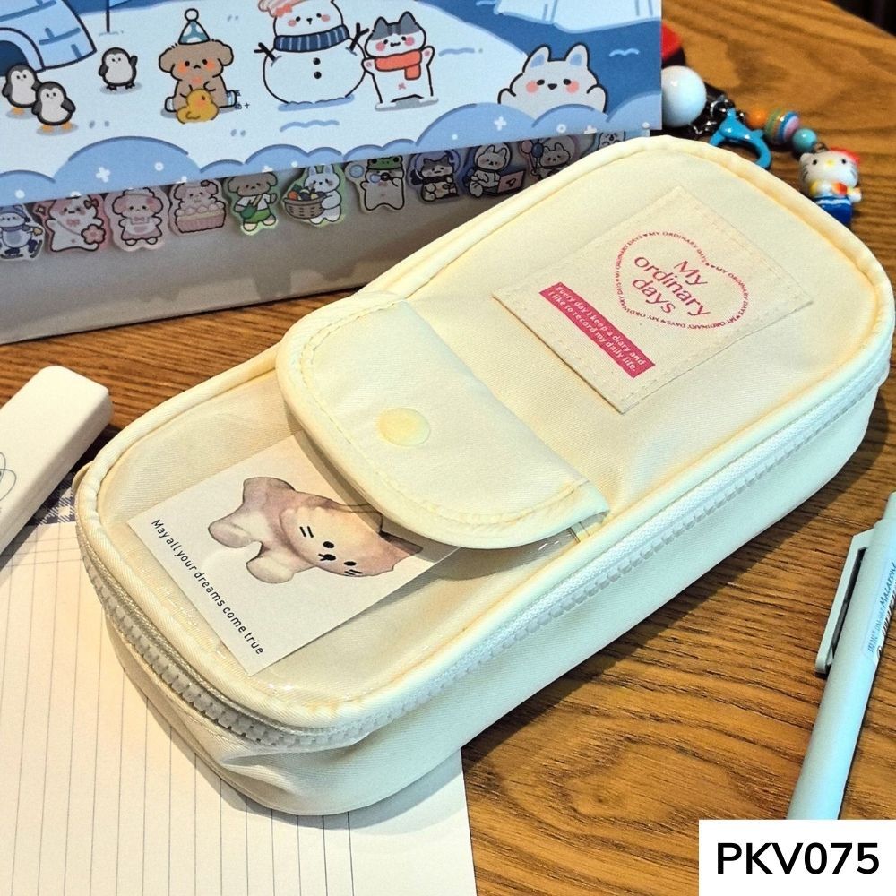 Túi đựng bút , bóp viết dung tích lớn Ulzzang cho học sinh để vừa máy tính cầm tay PKV075 gagastore