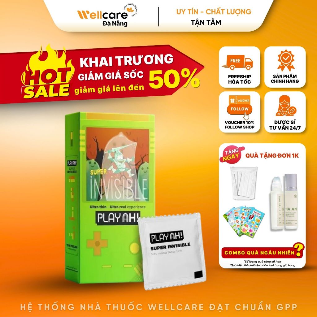 [ CHÍNH HÃNG] Playah Super Invisible Bao Cao Su Siêu Mỏng Như Không ...