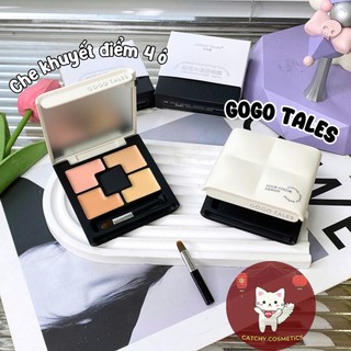 [GOGO TALES] Che Khuyết Điểm Gogo Tales 4 Ô Vỏ Trắng Đen Kèm Cọ, Moisturizing Concealer, 4.8 (GT759)