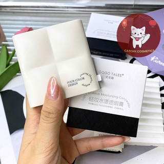 [GOGO TALES] Che Khuyết Điểm Gogo Tales 4 Ô Vỏ Trắng Đen Kèm Cọ, Moisturizing Concealer, 4.8 (GT759)